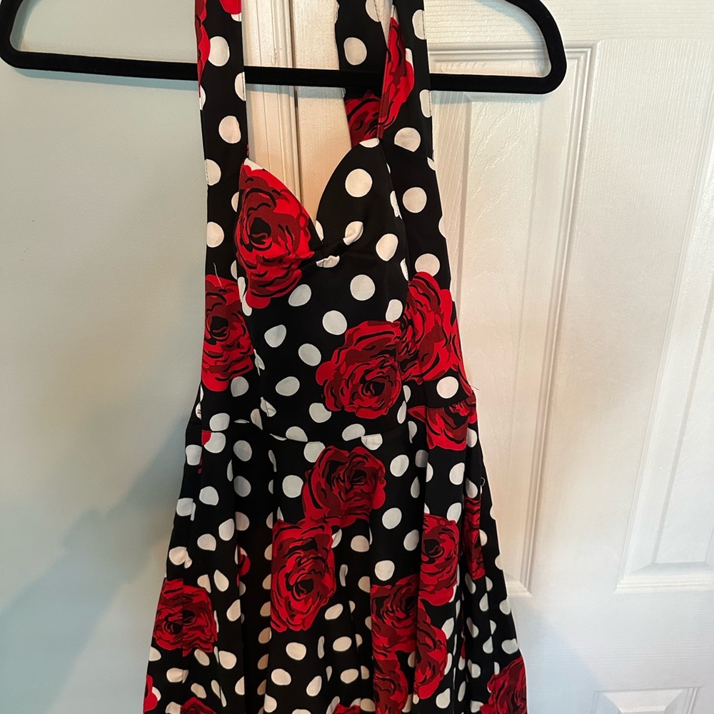 Grace Karin Black and Red Floral Dress